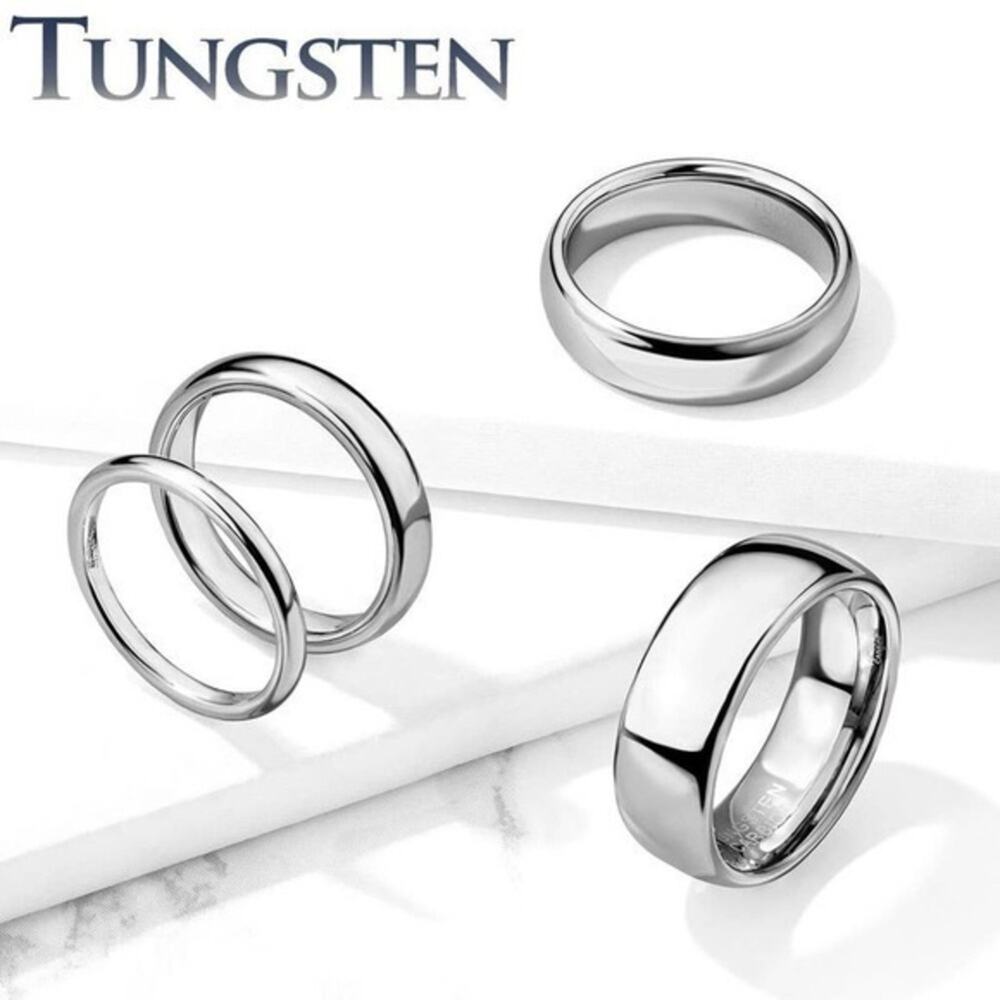 New classic dome wedding band tungsten carbide ring size 6